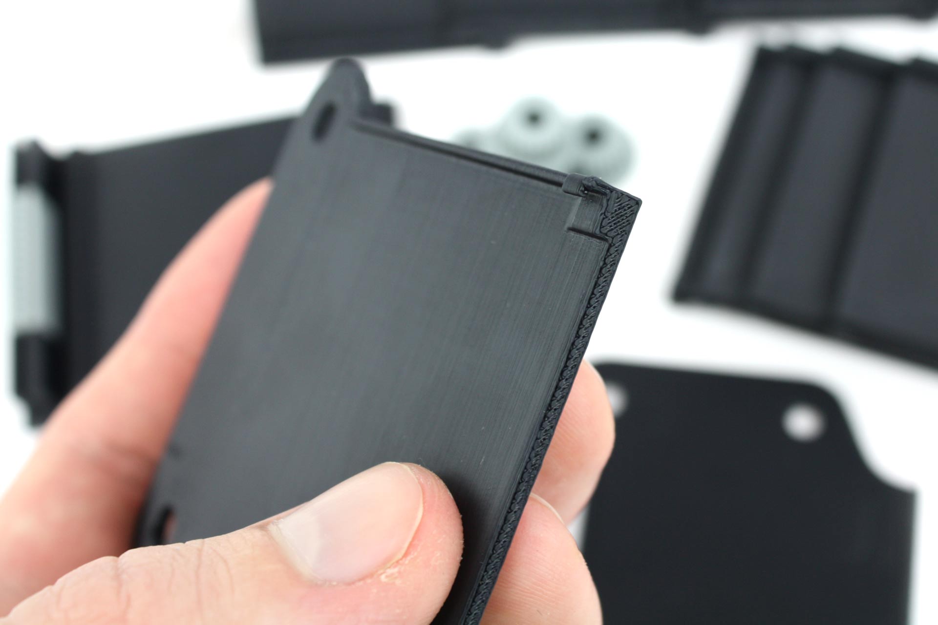 A close up shot of a 3D printed planar surface.